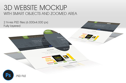 3D Website Mockup - Vol. 2