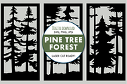 Conifer pine tree forest silhouette, an Object Graphic by Queen of Infographics (Thumbnail 1 of 3)
