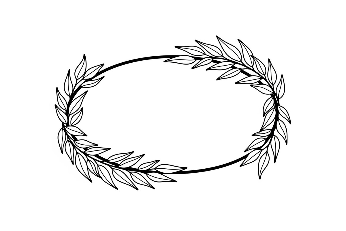 Botanical Oval Wreath Frame Bundle, an Illustration by Designer_Momina (Photo 28 of 51)