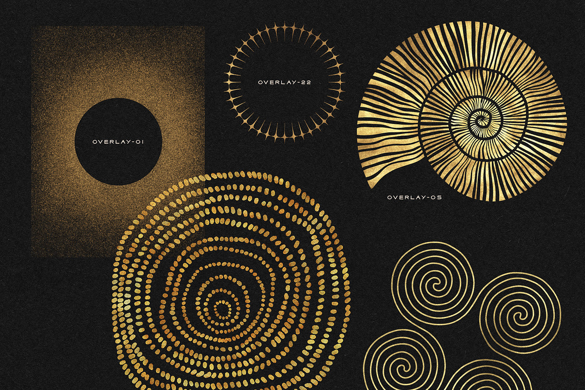 Gold Spiral & Sunburst Overlays, an Object Graphic by alonahaidash (Photo 9 of 13)