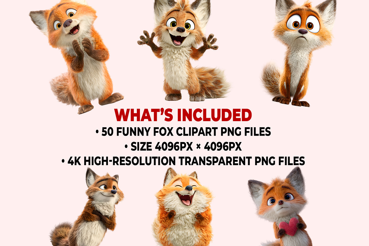 Funny Fox Clipart PNG Bundle, a Graphic by M9 Design (Photo 9 of 9)