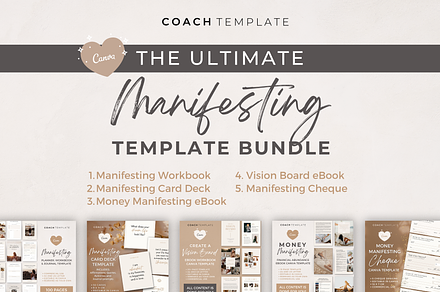 Manifesting Canva Template Bundle, a Brochure Template by COACHTEMPLATE