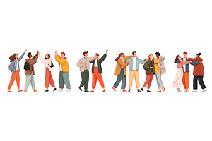 Friends group hugging. Friend giving, a Person Illustration by Stock-Smart-Start