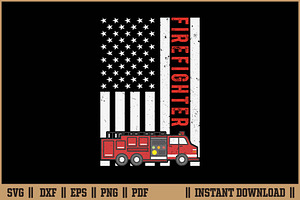 Firefighter American Flag Design SVG, an Illustration by Handy Arts Studio