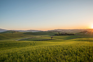Scenic landscape & farm of tuscany stock photo containing tuscan and tuscany