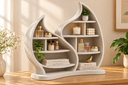 Modern Decorative Leaf Bookshelf STL, a Furniture 3D Model by Layerology (Thumbnail 3 of 4)