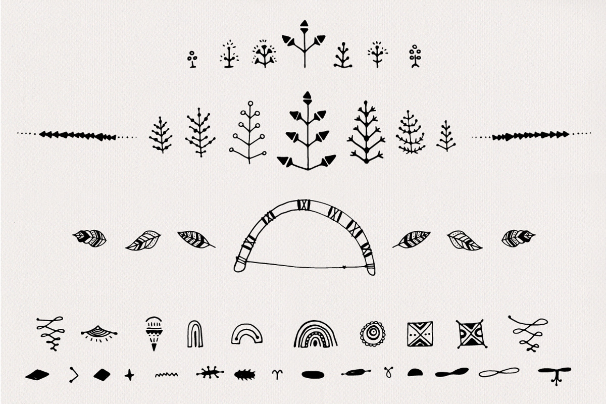 80 Hand Drawn Tribal Elements, an Object Graphic by Julia Lair (Photo 2 of 4)