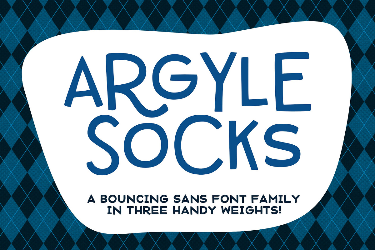 Argyle Socks: fun font in 3 weights!