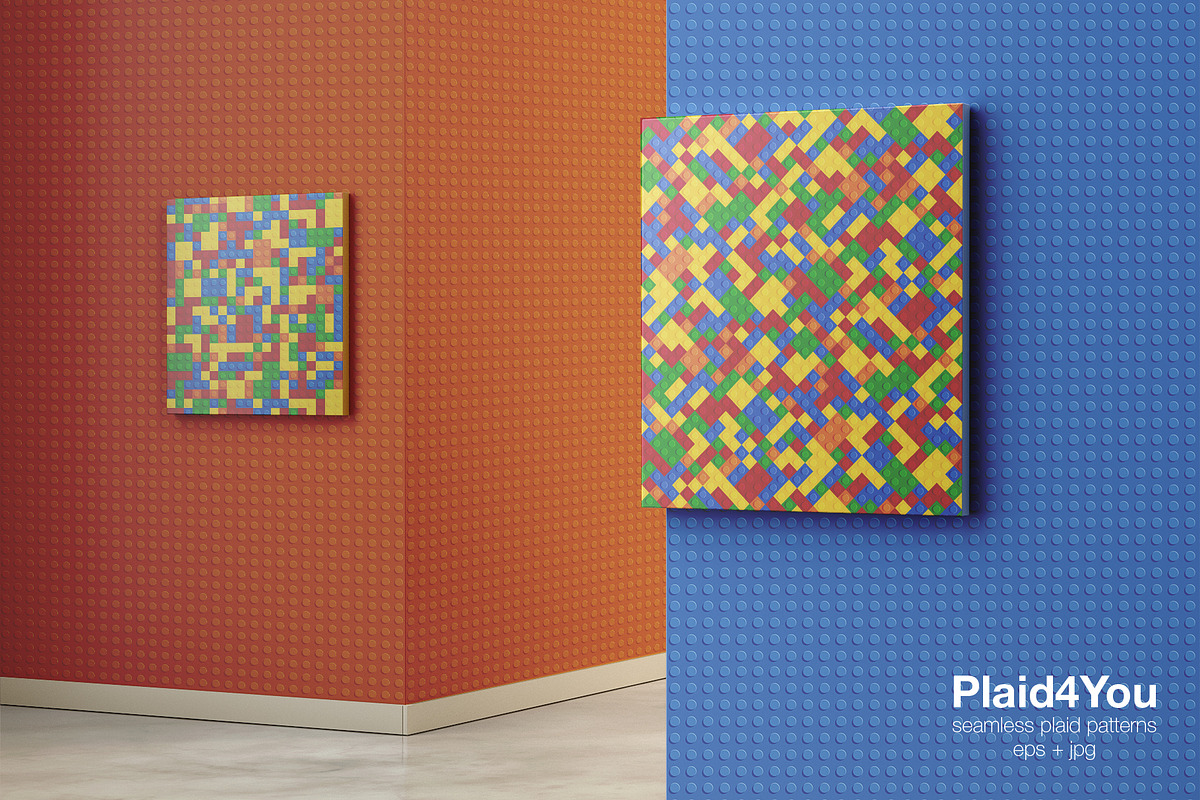 Plastic Toy Bricks Seamless Patterns, a Texture Graphic by Plaid4You (Photo 11 of 11)