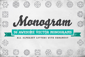 Awesome 56 Monograms In Vector ABC