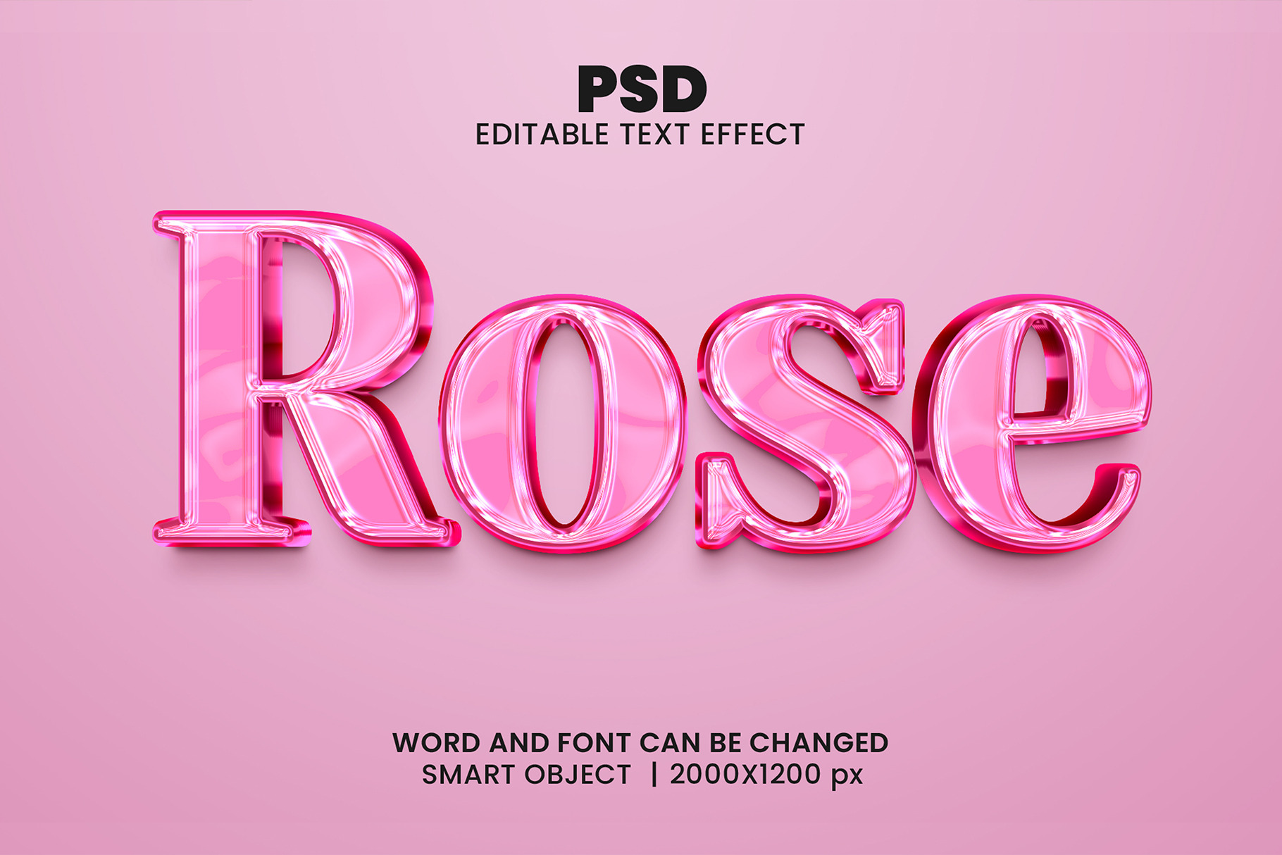 Rose Luxury 3d Text Effect Style, a Layer Style Add-On by bdrobin