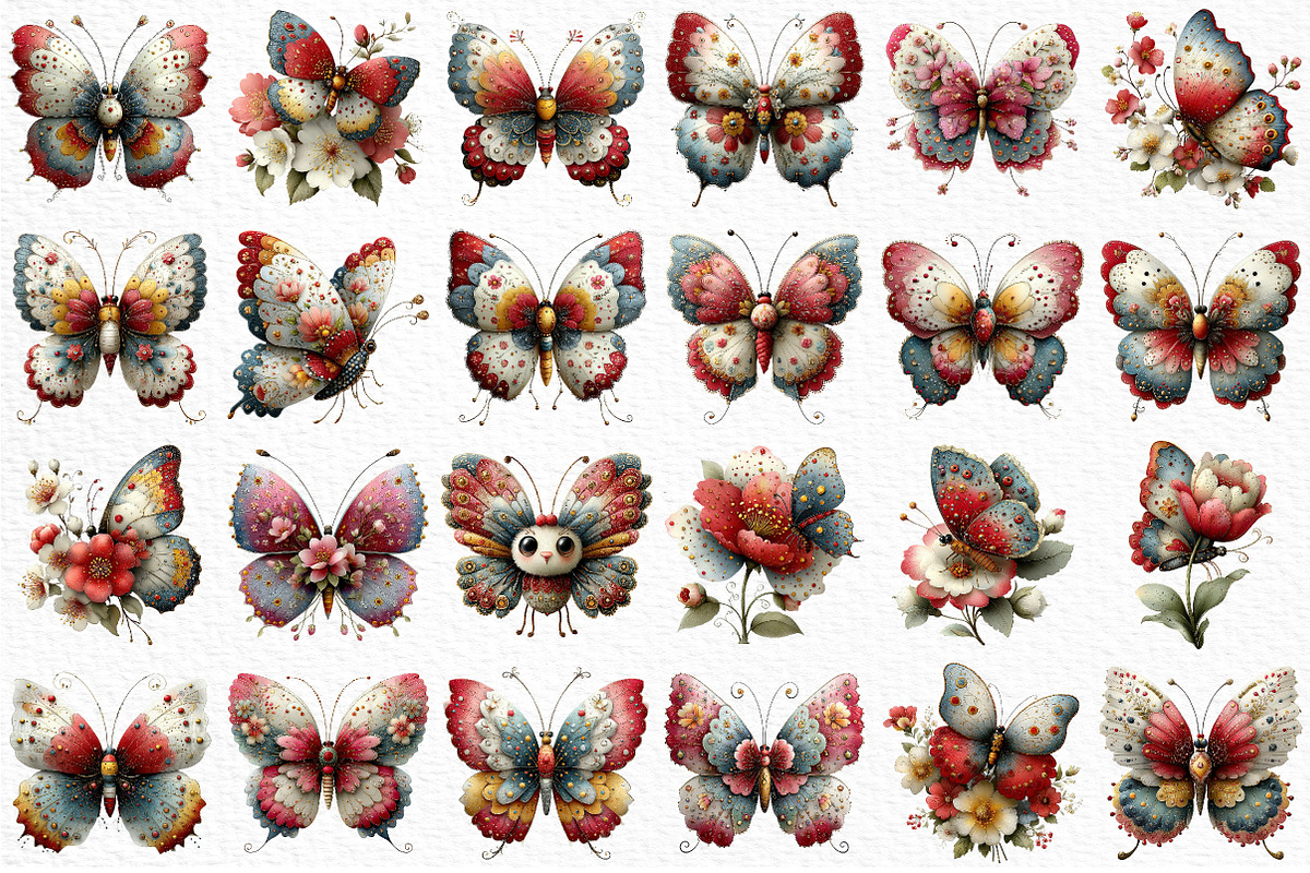Whimsical Spring Butterfly Clipart, an Illustration by Craft Nest (Photo 6 of 11)