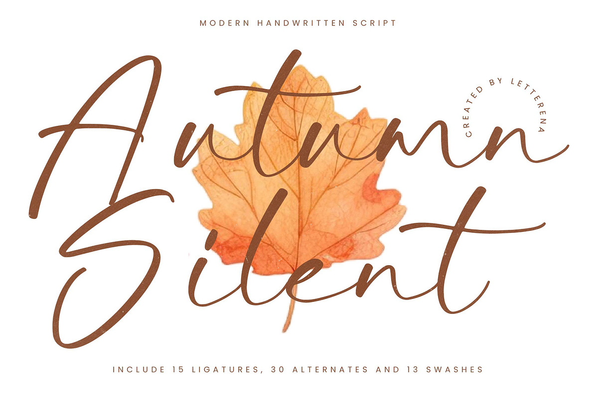 Autumn Silent Modern Handwritten, a Script Font by Letterena Studios Script (Photo 1 of 15)