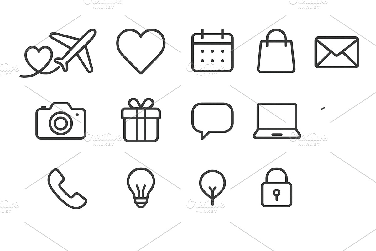 Collection of minimalist icons, a Technology Illustration by ZinetroN