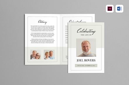 Funeral Program | MS Word & Indesign, a Brochure Template by Leaflove