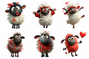 Funny Valentine Sheep Clipart, an Illustration by Daily.Designs (Thumbnail 3 of 5)