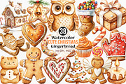 Cute Christmas Gingerbread Clipart, an Illustration by Canvas Craft (Thumbnail 1 of 7)