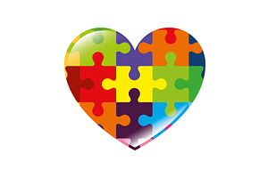 Heart Of Puzzle Pieces Icon