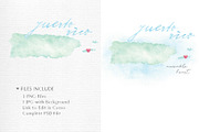 Watercolor Map of Puerto Rico, an Illustration by Beloved Paper (Thumbnail 3 of 6)