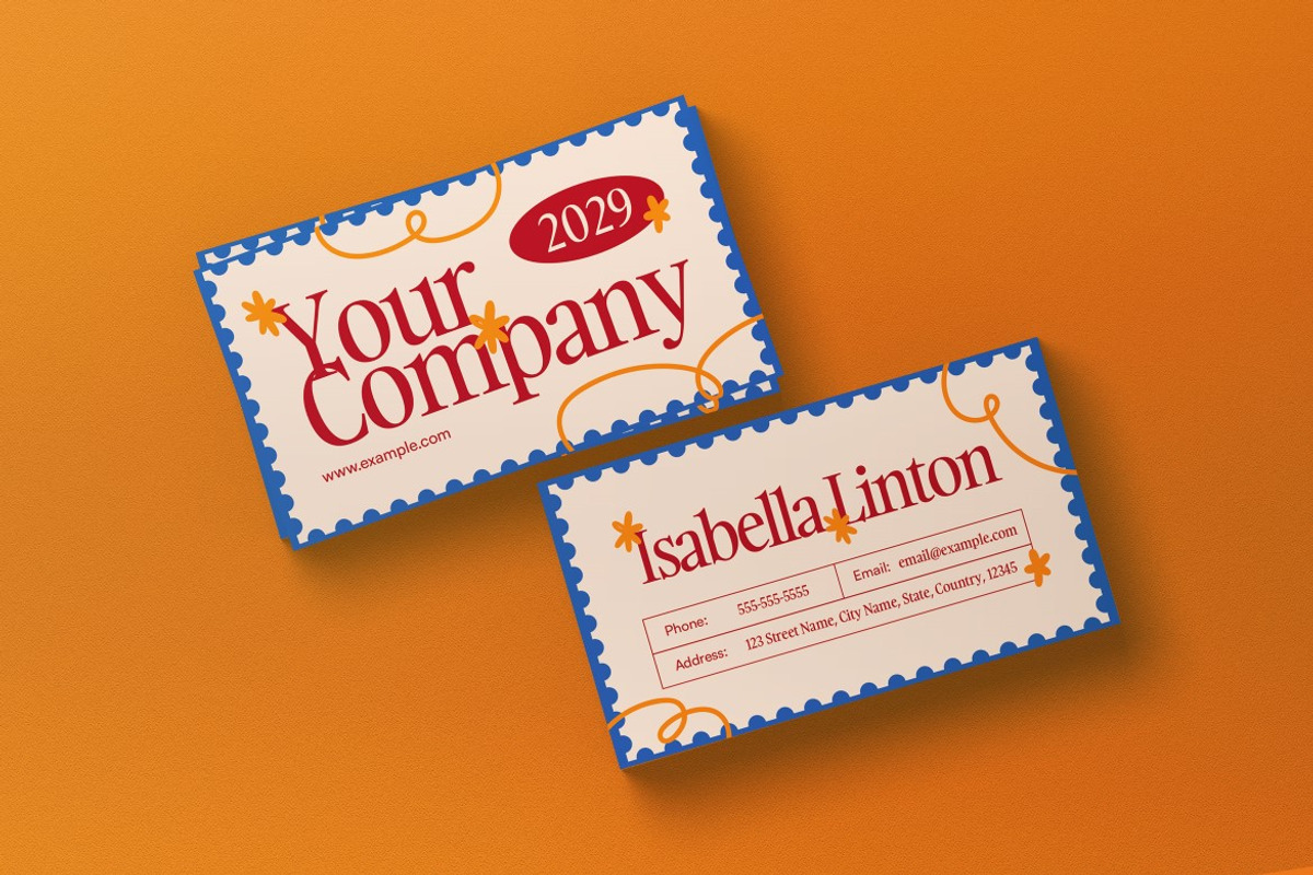Cream Flat Design Business Card, a Business Card Template by graphicook (Photo 3 of 3)