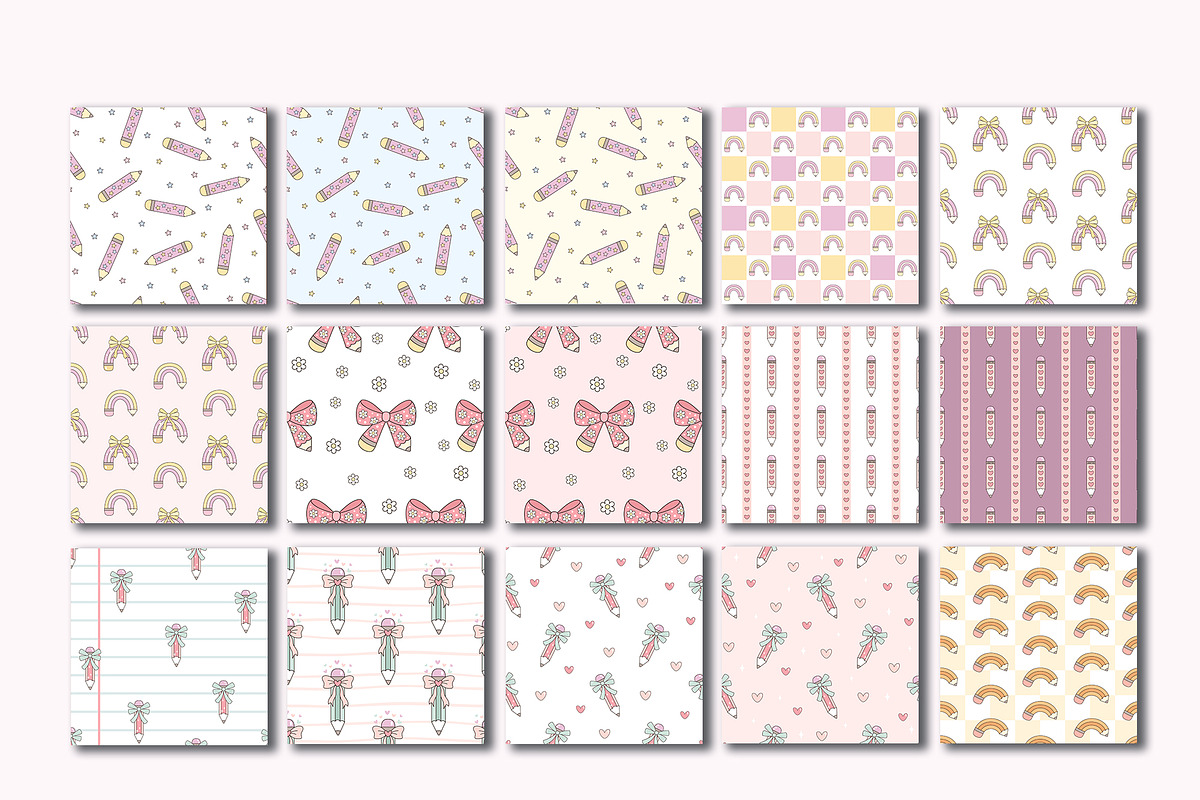 Coquette Pencils Bows Collection, an Education Illustration by JulzaArt (Photo 6 of 11)