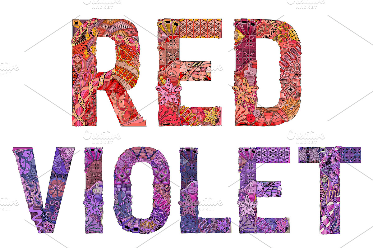 Rainbow color zentangle design words, a Background Graphic by Watercolor fantasy (Photo 2 of 5)