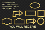 Gold geometric frames with bulbs, an Object Graphic by MariiaVD (Thumbnail 5 of 7)