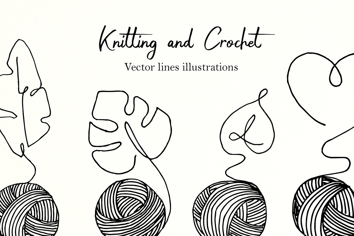 Knitting doodle collection, an Object Graphic by made by Tanya (Photo 1 of 3)