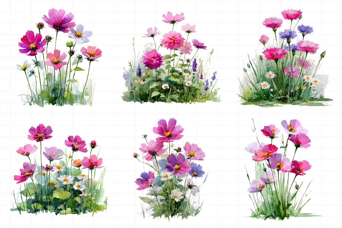 Wild Flowers Floral Border Clipart S, an Illustration by Daily.Designs (Photo 6 of 7)