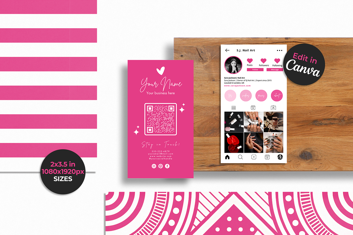 Instagram Business Card Template, a Business Card Template by Nina Shaw (Photo 2 of 10)