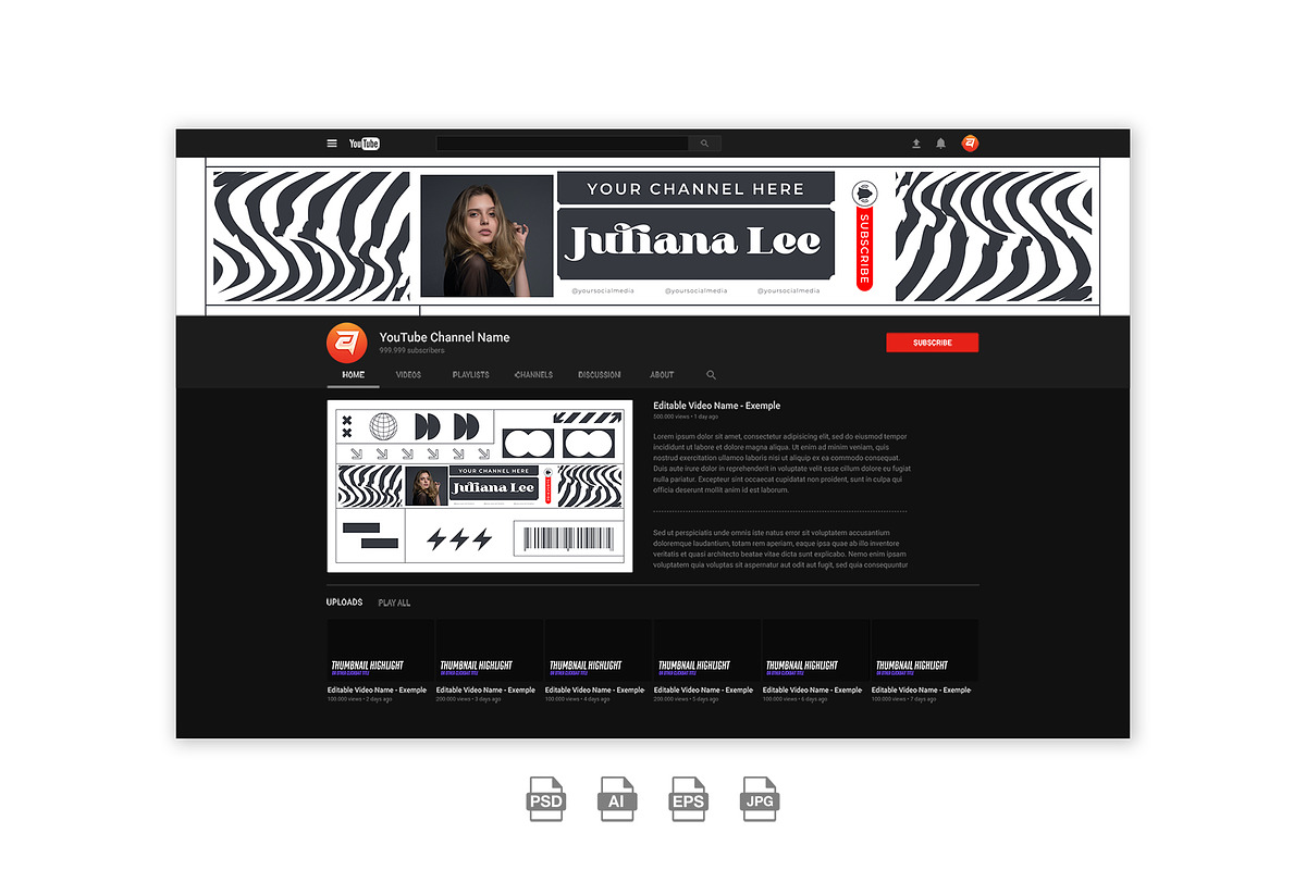 Brutalism YouTube Cover Template, a Social Media Template by Artnivora.Std