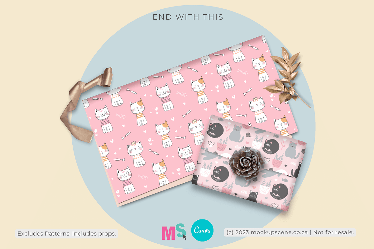 Gift Wrap Mockup Set for Canva, a Mockup by Mockup Scene (Photo 20 of 20)