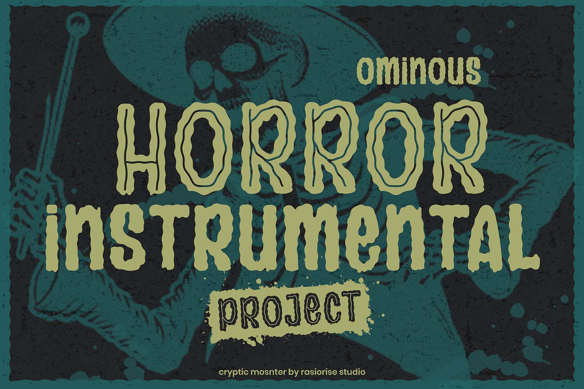 Cryptic Monster a Hallowen Font, a Blackletter Font by Rasiorise Studio (Photo 3 of 12)