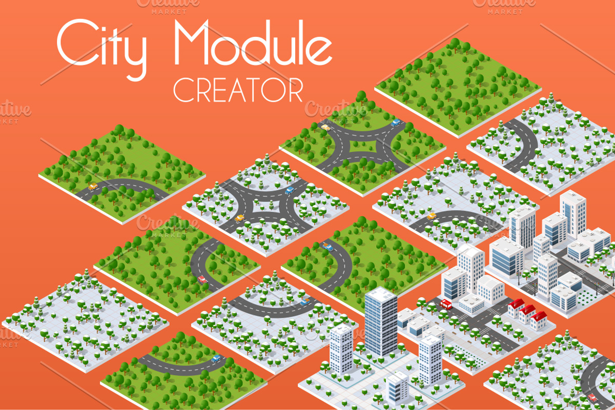 City bundle module city set, an Object Graphic by AlexZeL (Photo 13 of 21)