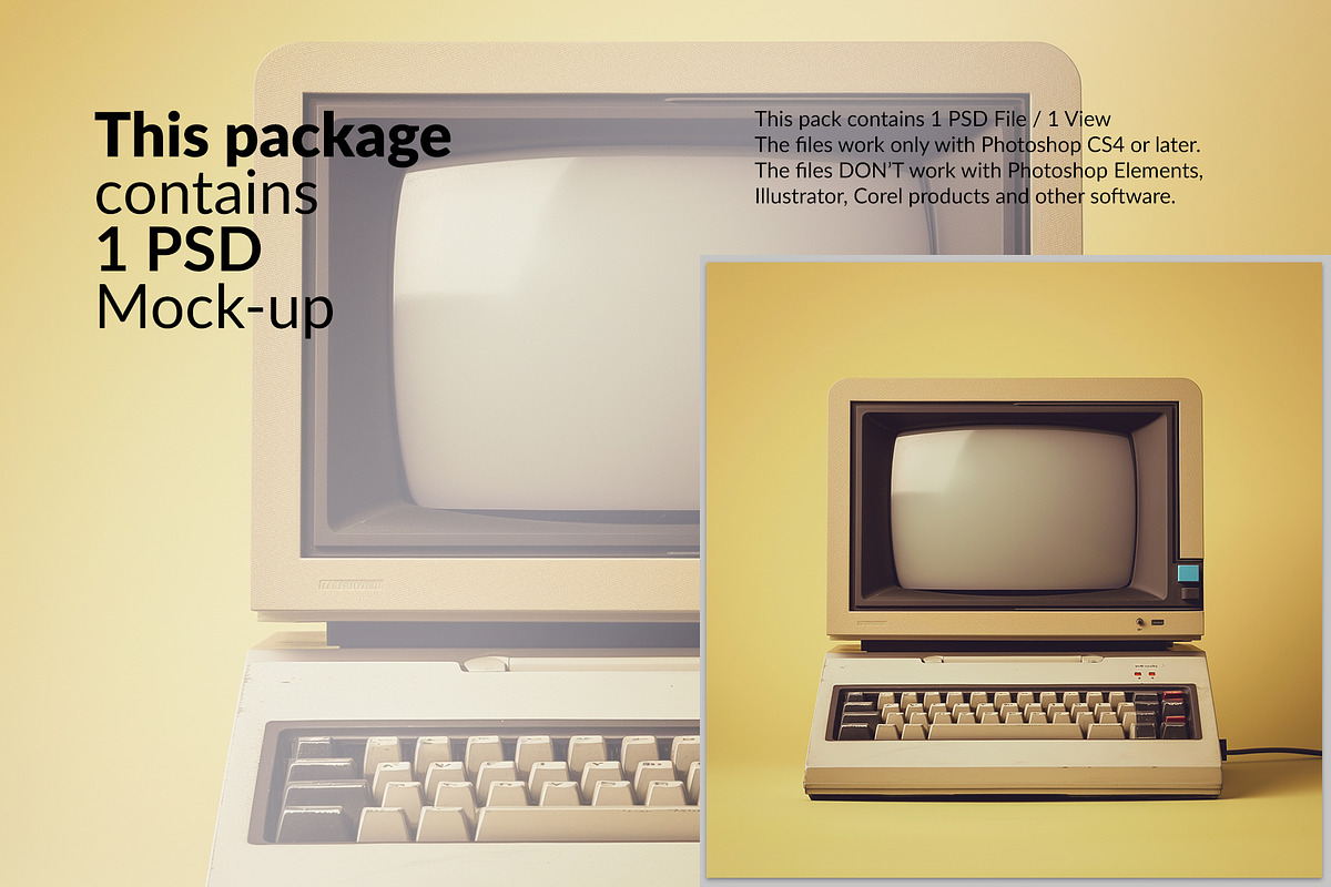 Vintage Computer Mockup, a Mac Mockup by mock-ups (Photo 2 of 7)