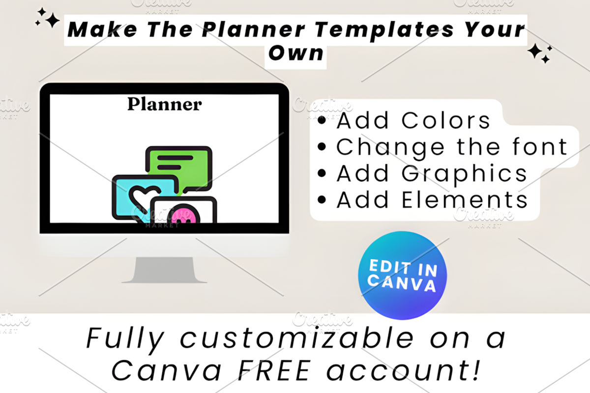 Social Media Post Planner Canva Temp, a Social Media Template by Design Station (Photo 2 of 9)