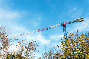 Crane ad blue sky, an Industrial Photo by KYNA STUDIO