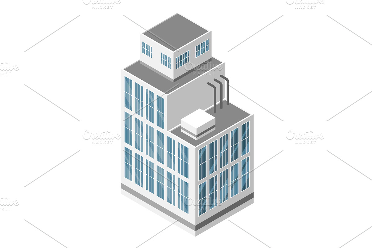 Building isometric, business center, an Object Illustration by the8monkey