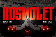 ST-KOSMOLET retro sci-fi font, a Blackletter Font by Shimanov Types (Thumbnail 1 of 8)