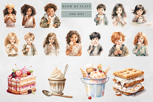 Ice Cream Boho Style Clipart