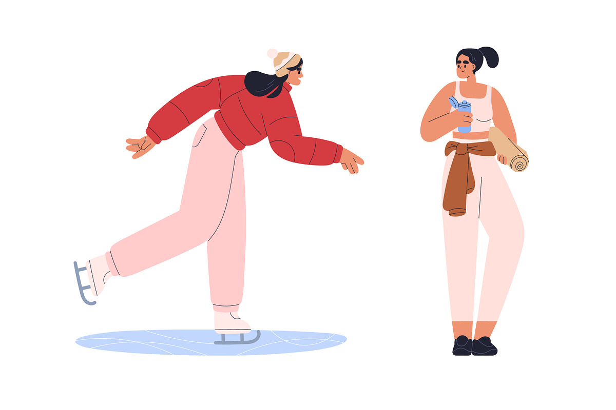 Girl doing sports activities set, a Sport Illustration by Good Studio (Photo 3 of 5)