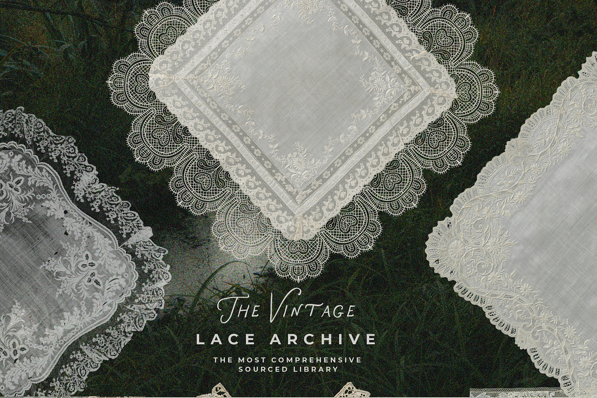 Vintage Lace Handkerchief Collage, an Object Graphic by Laras Wonderland (Photo 3 of 12)