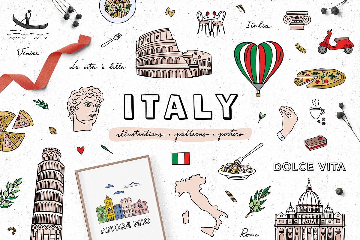 Italy Illustrations And Patterns, an Illustration by Redchocolate (Photo 1 of 8)