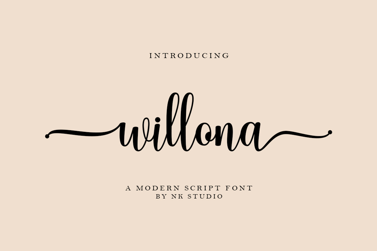 Willona, a Script Font by Nurul_kamal (Photo 1 of 10)