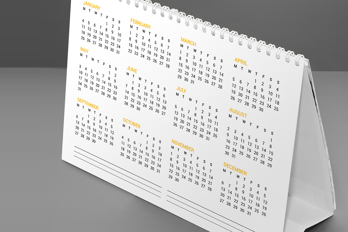 Desk Calendar 2027 (DC034-27), a Stationery Template by mikhailmorosin (Photo 6 of 7)