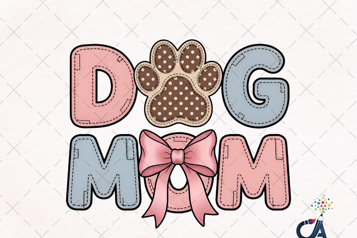 Retro Valentine Dog Mom PNG, an Illustration by Creative Art (Photo 1 of 6)