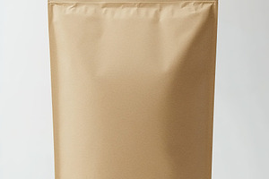 Craft brown bag packaging with ziplock, a Background Photo by AlyaAnd
