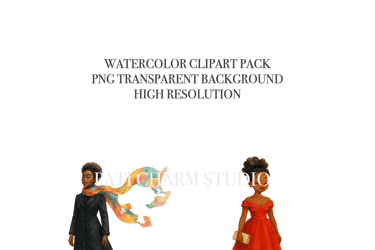 28 Black Woman Clipart, a Decorative Illustration by Pati Charm Studio (Photo 4 of 8)