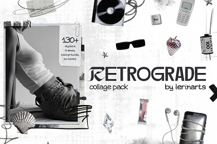 RETROGRADE Collage Pack, an Object Graphic by lerinartstudio