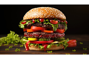 background salad burger food, a Food & Drink Photo by pikepicture
